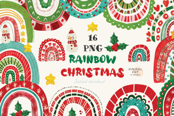 16 Rainbow Christmas Cute PNG Review