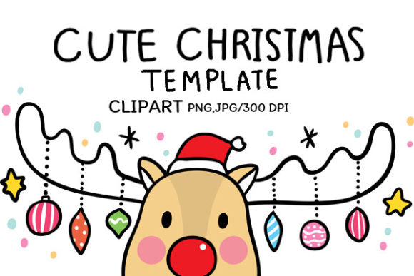 Cartoon Christmas Background Template for Illustrations