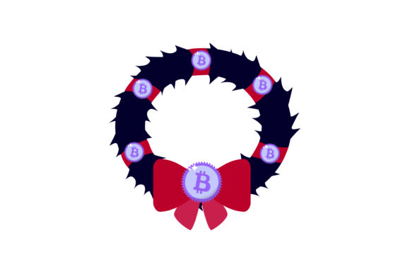 Christmas Bitcoin Ornament Design for Branding and Illustrations