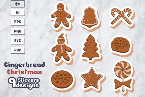 Christmas Cookies Sticker Vector for Cricut & Handmade Projects