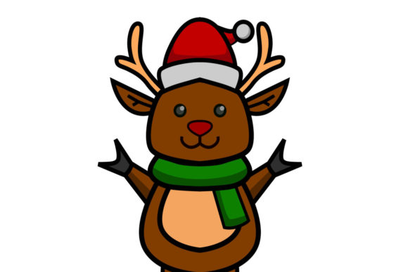 Christmas Day Deer Cartoon Illustration for Local Branding