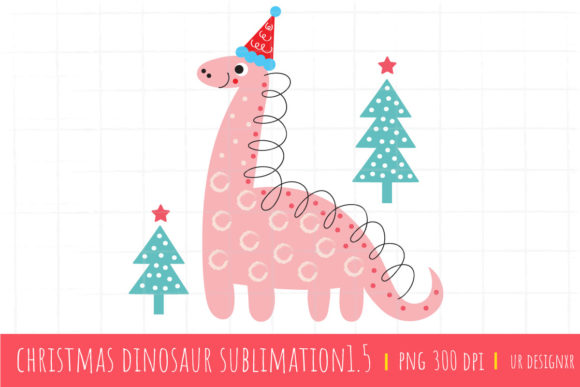 Christmas Dinosaur Sublimation 1.5 Illustrations