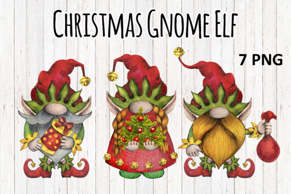 Christmas Gnome Elf Illustration for Holiday Content