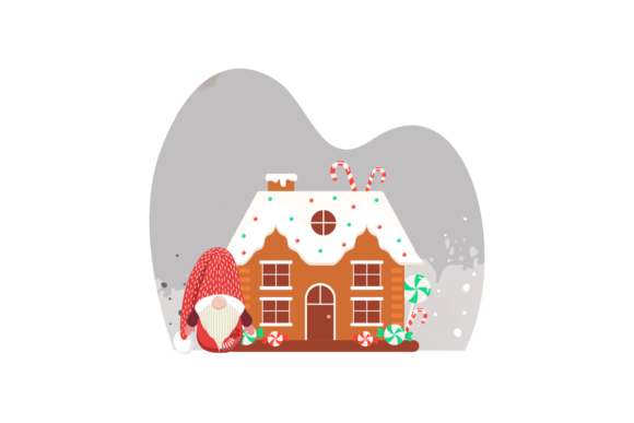 Christmas Gnome House Illustration for Local Branding