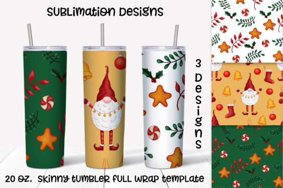 Christmas Sublimation Skinny Tumbler Illustrations