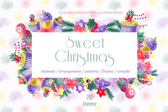 Christmas Sweet Clipart. Big Collection Illustrations