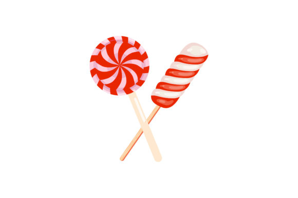 Christmas Sweet Lollipop Candy Design Illustrations