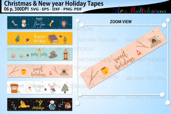 Christmas Tape Svg New Year Tapes Illustrations for Crafting