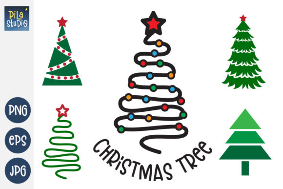 Christmas Tree Bundle PNG, EPS Illustrations
