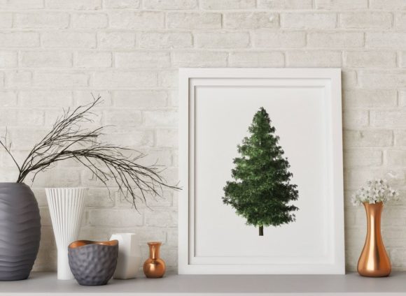 Christmas Tree Print Wall Decor Home Art Illustrations