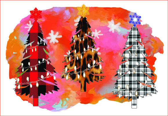 Christmas Trees Clipart PNG for Illustrations and Sublimation