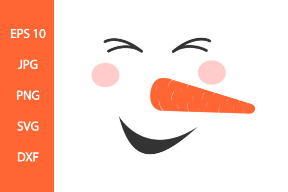 Cute Snowman Face Christmas Illustration