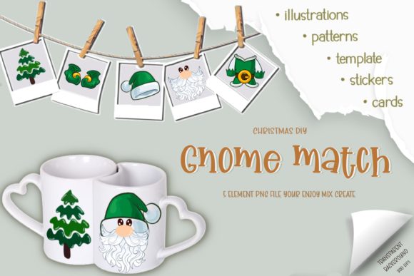 Gnome Christmas Create DIY Mix Match Illustrations