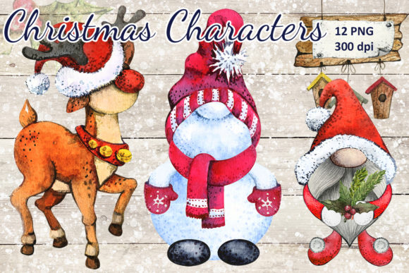 Merry Christmas Characters Illustrations