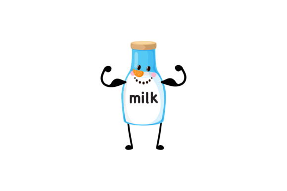 Milk Christmas Kawaii Snowman Face Baby Illustration