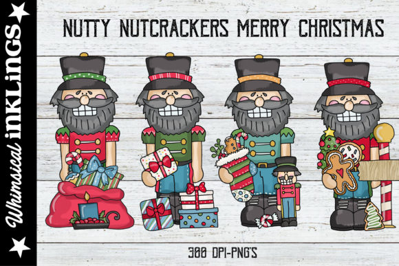 Nutty Nutcrackers Merry Christmas Illustrations