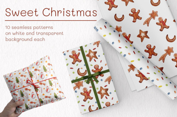 Sweet Christmas Patterns Set Illustrations